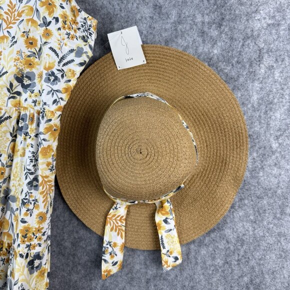 Joie Floral Sundress & Hat Size 12 Mommy and Me Yellow Tiered Cottagecore Beach - Picture 6 of 15